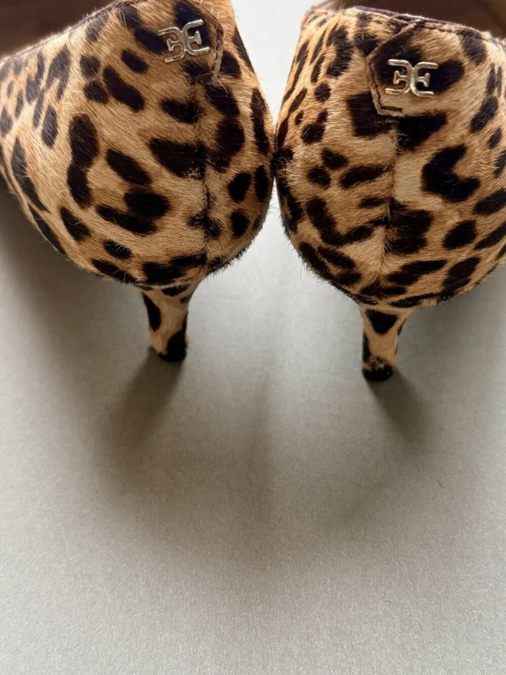 Sam Edelman Dori Leopard Calf Hair Pointed Toe Kitten Heel Pumps Size 9.5